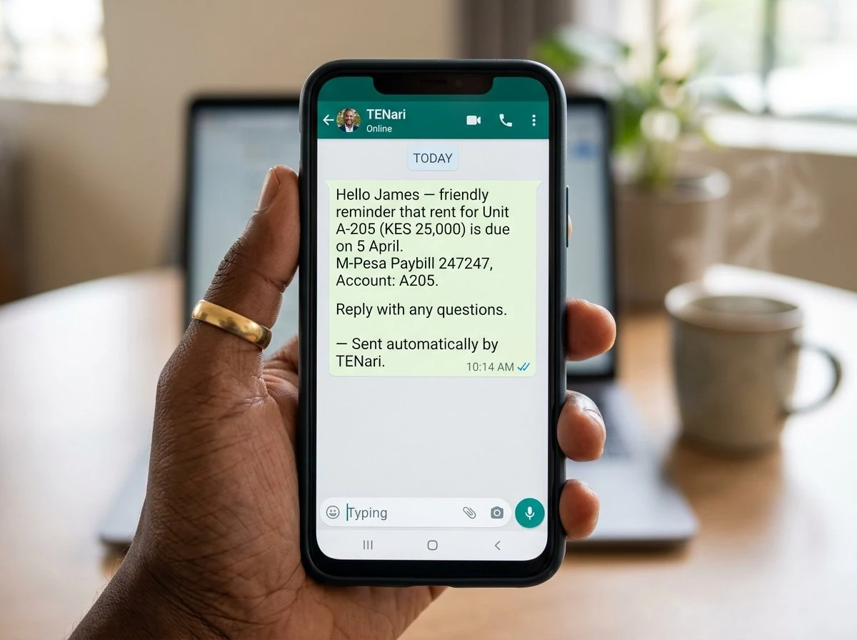 TENari WhatsApp · live tenant comms